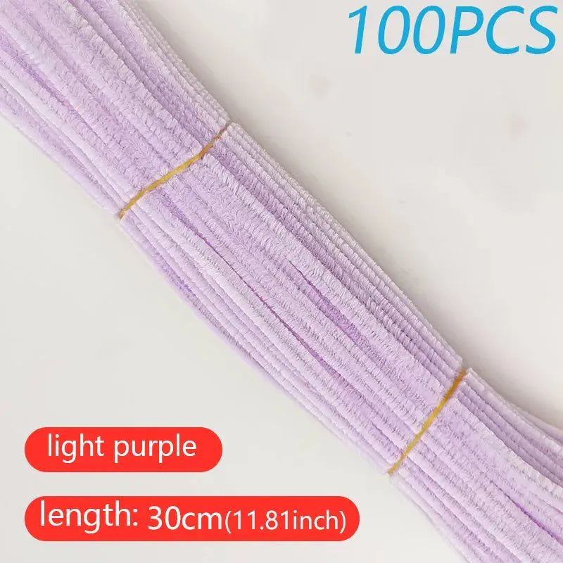 100PCS Colorful Twisted Rod DIY Handcraft Bar Wire Imaginative Wool Root Fluffy Bar Iron Wire Sticks Art Kids Educational Toys Trikidsworld