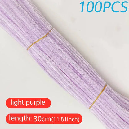 100PCS Colorful Twisted Rod DIY Handcraft Bar Wire Imaginative Wool Root Fluffy Bar Iron Wire Sticks Art Kids Educational Toys Trikidsworld