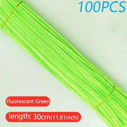 100PCS Colorful Twisted Rod DIY Handcraft Bar Wire Imaginative Wool Root Fluffy Bar Iron Wire Sticks Art Kids Educational Toys Trikidsworld