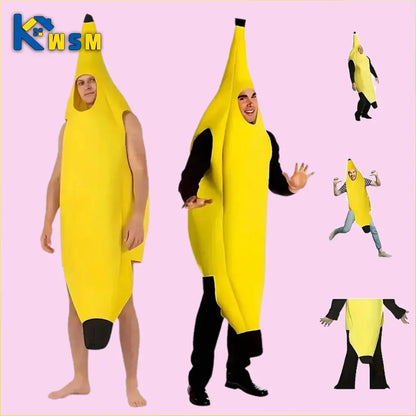 Kids Halloween Banana Costume Fruit Outfit Stage Performance Clothes Parent Child Matching Kindergarten Role Play Decoration Trikidsworld