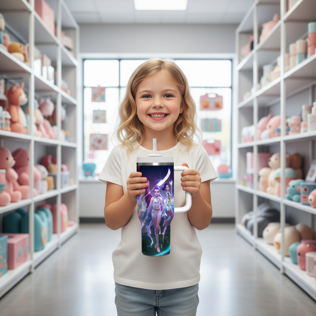 K-pop Demon Hunters Thermos Cup Kids Anime Rumi Mira Zoey Unisex Vacuum Cup Water Bottle Office Coffee Mug Gift for Boys Girls Trikidsworld