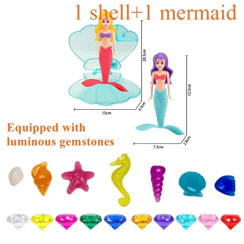 New Mermaid Dive Toys Mermaid with shell Bath Toys Colorful Mermaid Pool Toys Swimming Pool Game for Toddlers Boys Girls Teens Trikidsworld