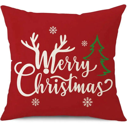 45cm Merry Christmas Cushion Cover Pillowcase 2024 Christmas Decorations for Home Ornament Happy New Year Christmas Decor 2025 Trikidsworld