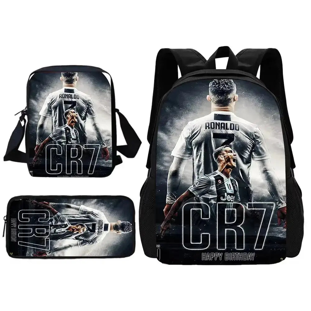 Football CR7 Child School Backpack With Shoulder Ronaldo Bags Trikidsworld