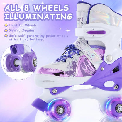 Adjustable Light-Up Roller Skates for Kids – Girls & Boys 4 Sizes Trikidsworld