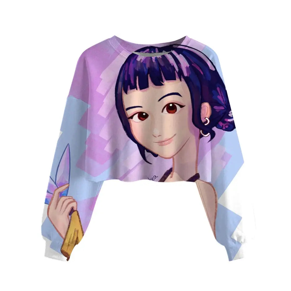 Casual Girls Movie Fans Gift Crop Hoodie Manga Kids Huntrix Kpop Demon Hunters Children's Sweatshirt Cute Tiger Hoody Trikidsworld