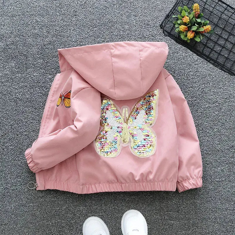 3 - 10 - Year - Old Girls' Spring - Autumn Outerwear: Jackets Featuring Adorable Butterfly Motifs Trikidsworld