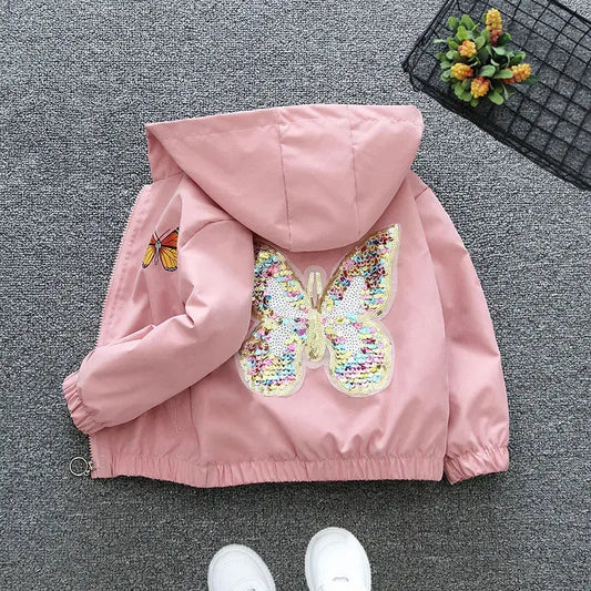 3 - 10 - Year - Old Girls' Spring - Autumn Outerwear: Jackets Featuring Adorable Butterfly Motifs Trikidsworld