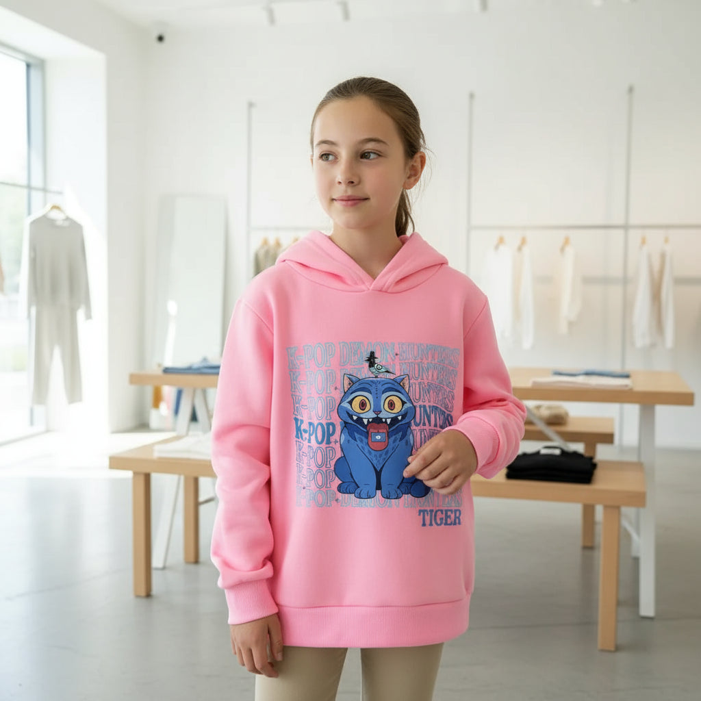 KPop Demon Hunter Rumi Derpy Cartoon Girls Boy Hooded Sweatshirt Warm Children's Wave Fashion Casual Tops Casual Girls Clothing Trikidsworld