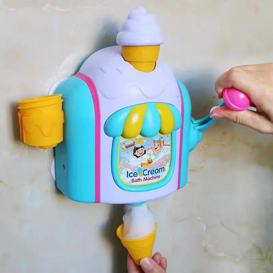 Ice Cream Bath Toys Kids Foam Machine Water Play Toy Ice Cream Maker Bubble Foam Play Machine Powerful Suction Delicate Supplies Trikidsworld