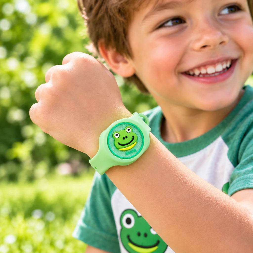Green dinosaur mosquito repellent bracelet for kids