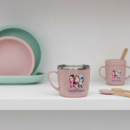 KPop Demon Hunters 304 Stainless Steel Mouth Cup Wheat Straw Element Cute Water Cups Household Anti-scalding Drinking Glass Gift Trikidsworld