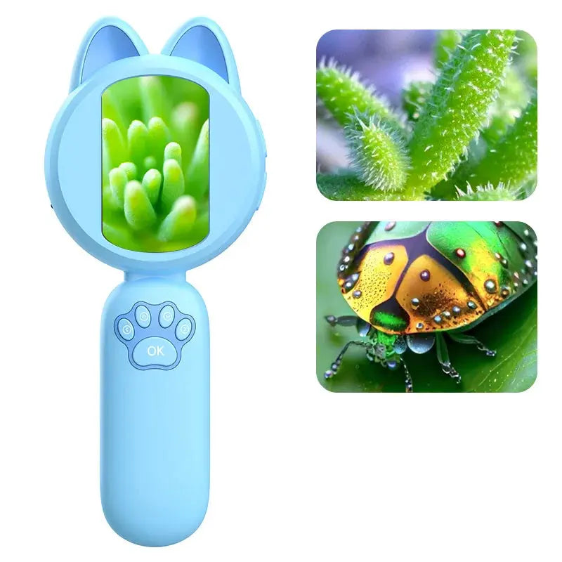 Digital Handheld Microscope with IPS Screen & LED – Kids STEM Tool Trikidsworld