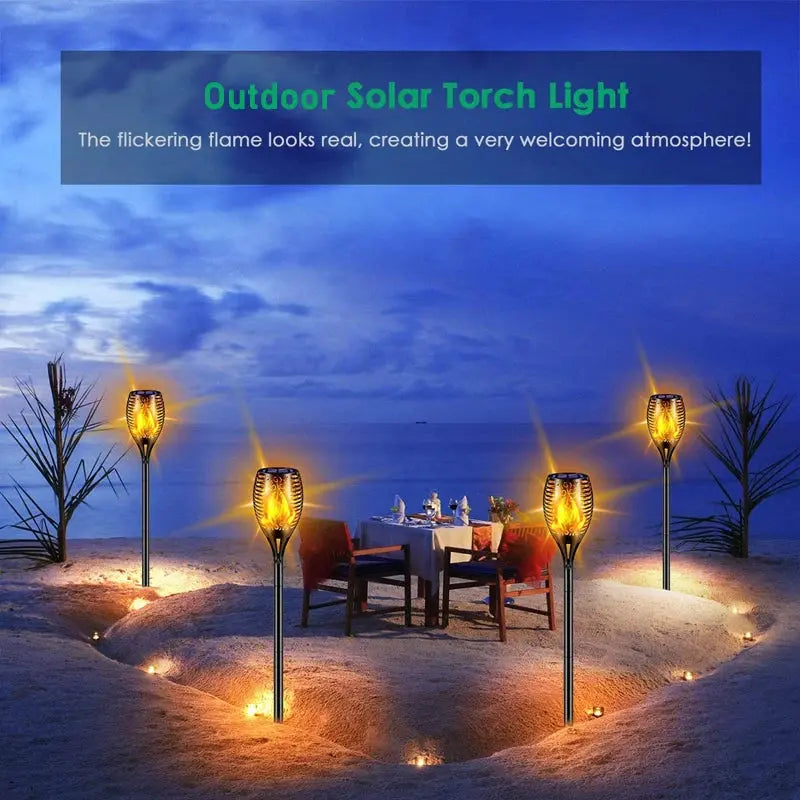 96 LED Outdoor Solar Torch Lights Waterproof Garden Patio Flickering Dancing Flame Lamp Trikidsworld