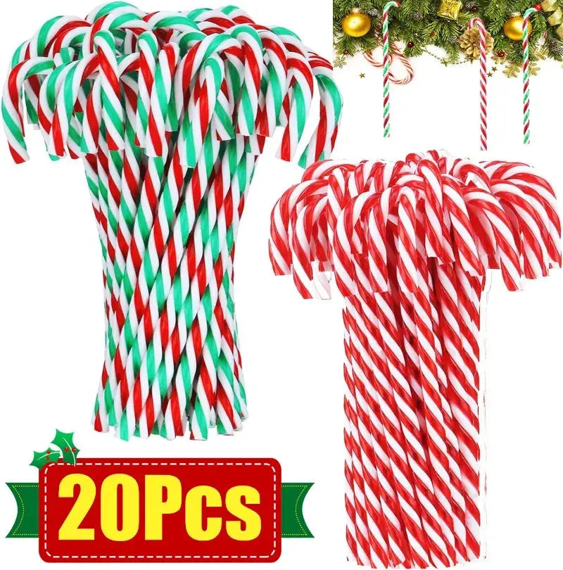 Xmas Candy Canes Pendant Acrylic Xmas Tree Twisted Crutch Hanging Ornament Happy New Year Christmas Party Home Decoration Gifts Trikidsworld