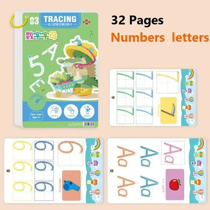 Magical Tracing Workbook Educational Montessori Books for Children Pen Control Training Reusable Calligraphy Copybook for Kids Trikidsworld