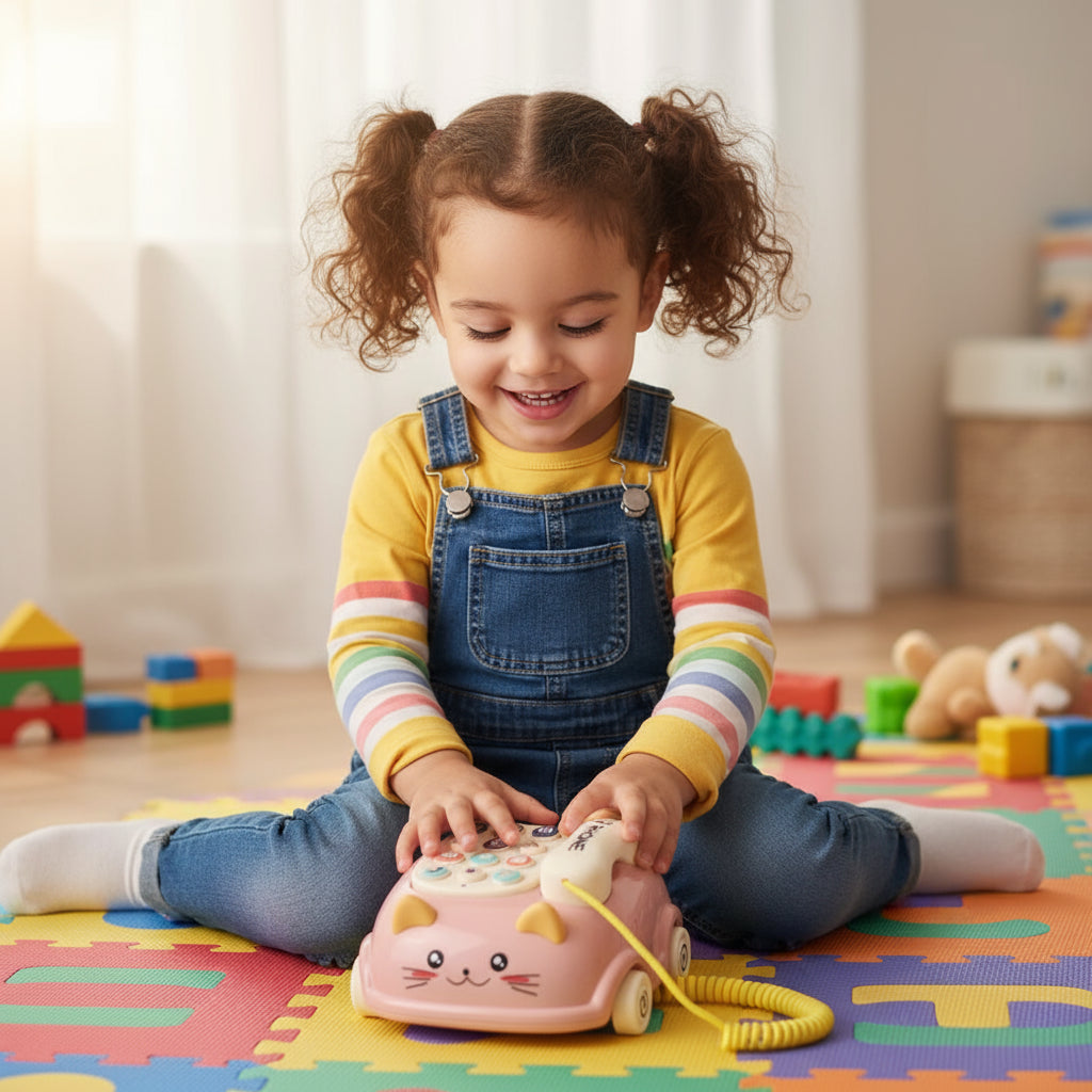 Baby Storyteller Electric Toy Children's Educational Early Learning Simulated Telephone Car Model with Light Music Trikidsworld