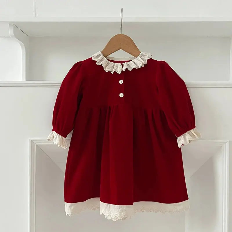 Christmas Deer Girls Fashion Autumn Winter Cute Knitted Sweater Christmas Long Sleeve Dress 2-6Yrs Children Party Sweet Clothing Trikidsworld