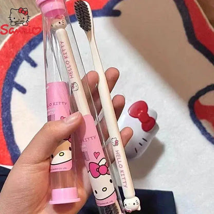 Sanrio Anime Toothbrush Hello Kitty Melody Kuromi Cinnamoroll Cartoon Student Adult Household Toothbrush Cleaning Birthday Gifts Trikidsworld