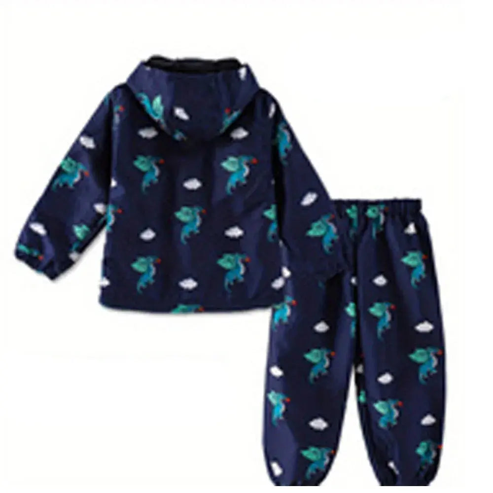 Children's Clothing Sets Cartoon Raincoat Suit Girls Boys Sets Waterproof Top and Pants 2pcs For Kids Hooded Jacket And Trousers Trikidsworld