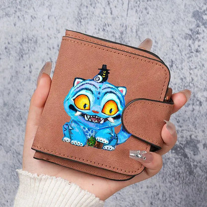 KPop Demon Hunters Leather PU Women's Short Wallet Fashion Casual Trifold Buckle Wallets Multi-Card Holder Cute Anime Coin Purse Trikidsworld