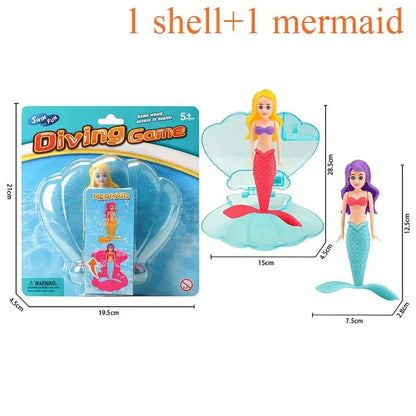 New Mermaid Dive Toys Mermaid with shell Bath Toys Colorful Mermaid Pool Toys Swimming Pool Game for Toddlers Boys Girls Teens Trikidsworld