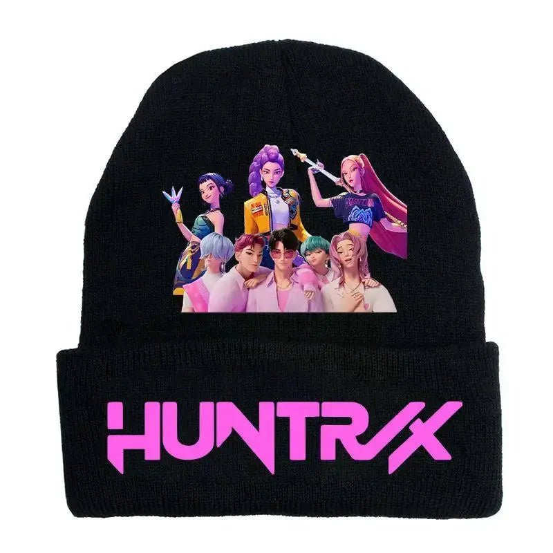 Kpop Demon Hunter Cute Knitted Hat Girls Anime  Rumi Mira Zoey Cap Kids Winter Outdoors Warm Beanies Kid Headgear Birthday Gift Trikidsworld