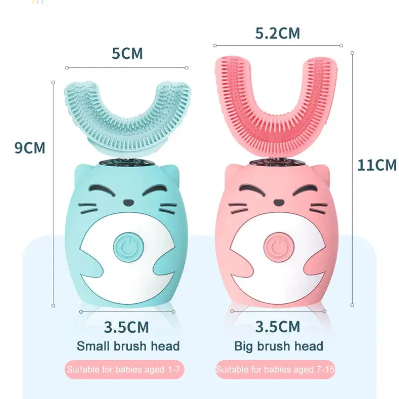 Sonic Electric Toothbrush Kids U-shaped Smart 360 Degrees Ultrasonic Tooth Brush Teeth Whitening For Children IPX7 Waterproof Trikidsworld