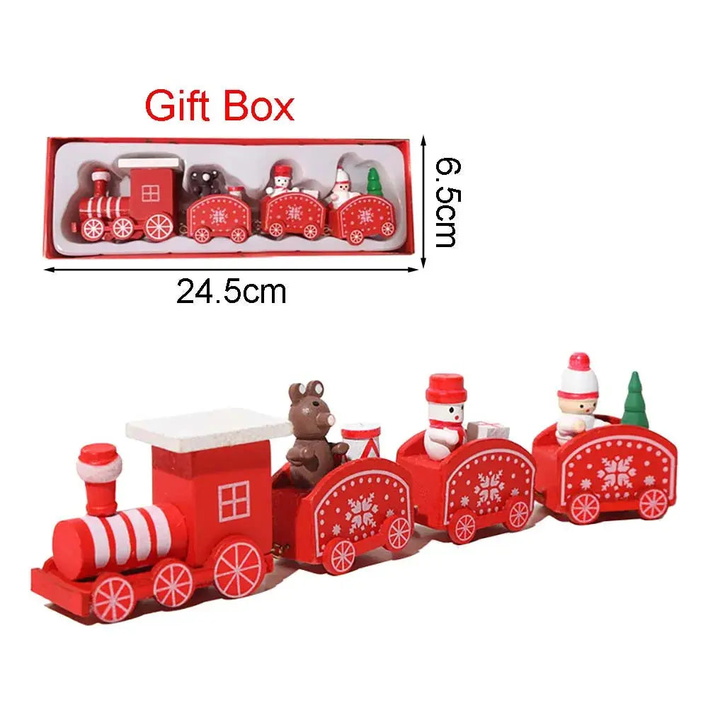 Christmas Wood Train Decoration,Christmas Ornaments With Moving Train,Home Noel,Happy New Year 2025 Gifts Trikidsworld