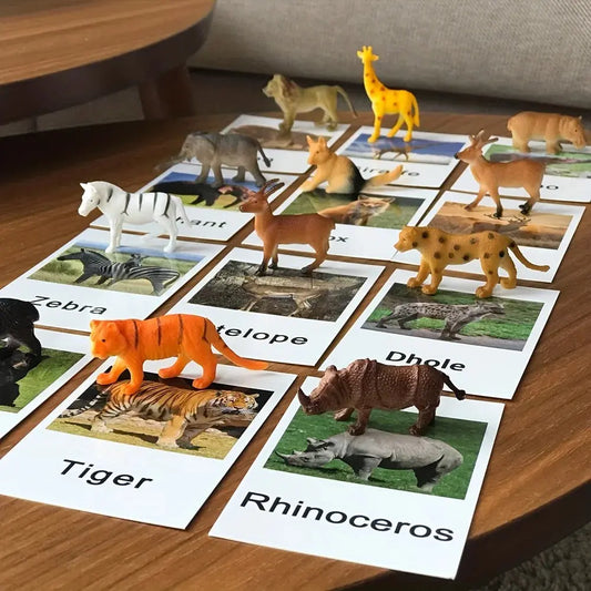 Montessori Animal Matching Card,Language Learning Cognitive Kids Educational Toy Insect Farm Zoo Preschool Toddler 1 2 Years Old Trikidsworld