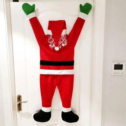 1.7M Santa Claus Plush Suit Climbing Window Balcony Roof Chimney Hanging, 2024 Merry Christmas Gift Holiday Decoration Hanging Trikidsworld