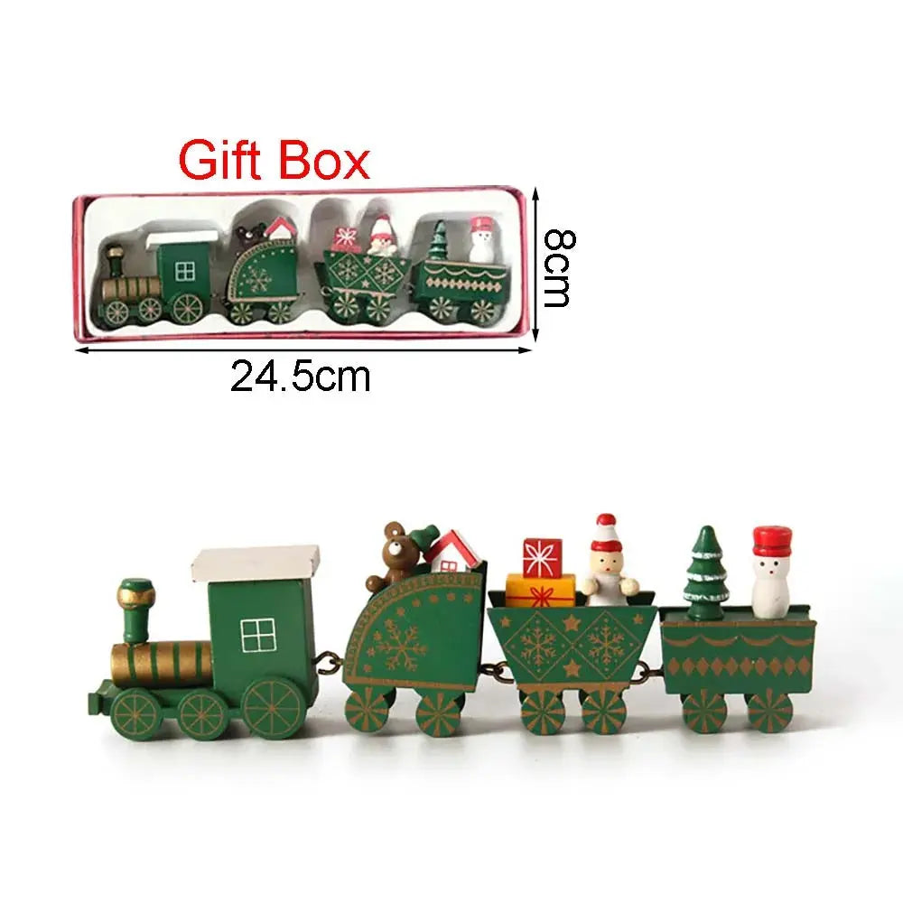Christmas Wood Train Decoration,Christmas Ornaments With Moving Train,Home Noel,Happy New Year 2025 Gifts Trikidsworld