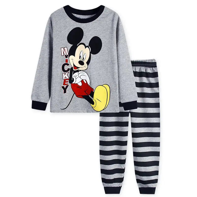 Spring Autumn Children's Mickey Clothing Sets Boys Sleepwear Clothes Kids Iron Man Pajamas Set Baby Girls Cotton Cartoon Pijamas Trikidsworld