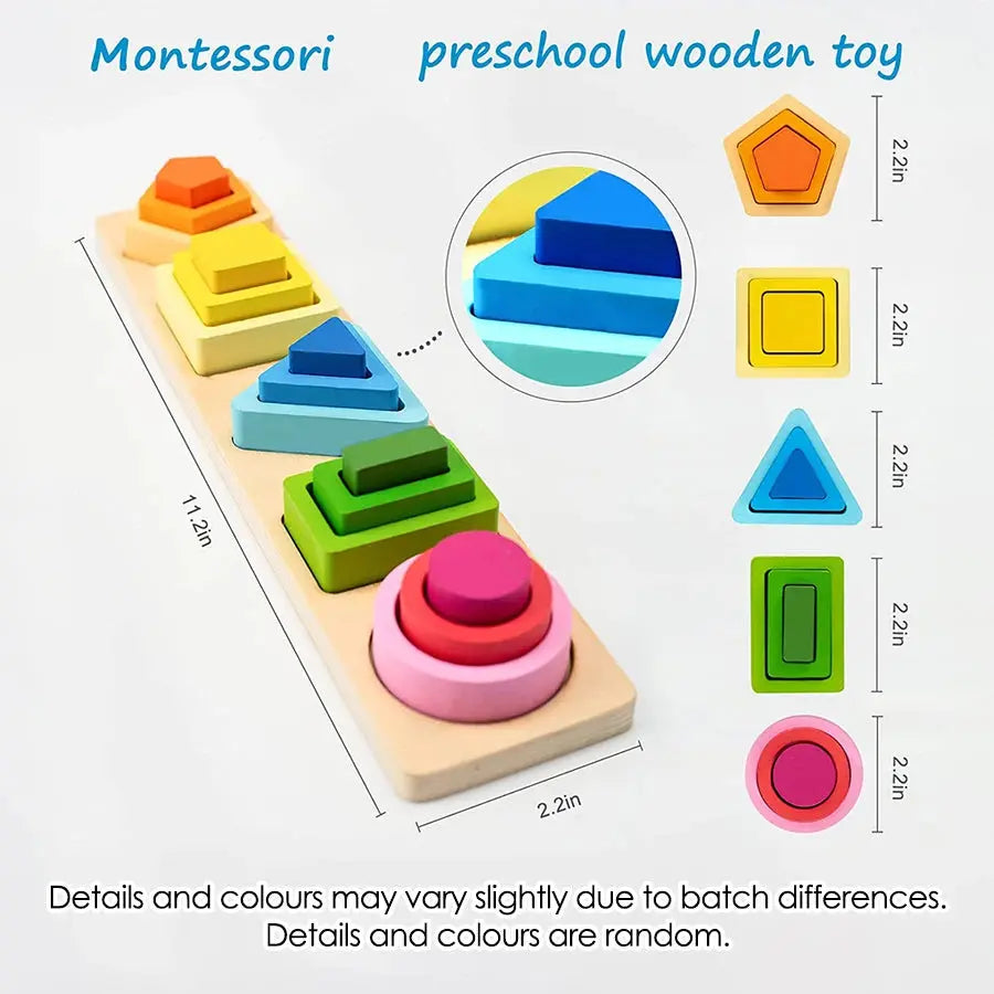 Montessori Wood Toys for Kids Wooden Sorting Stacking Educational Trikidsworld