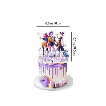 Demon Hunters Birthday Party Decor Tableware Banner Decorations Cake Topper Balloon Girl Kid Korean Kpop Anime Party Supplie Set Trikidsworld