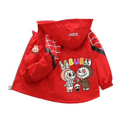 Kids labubu Clothes Autumn Baby Boys Girls Jacket Fashion Cartoon Stitch Print Outerwear for Kids Clothes Children Summer Coat Trikidsworld