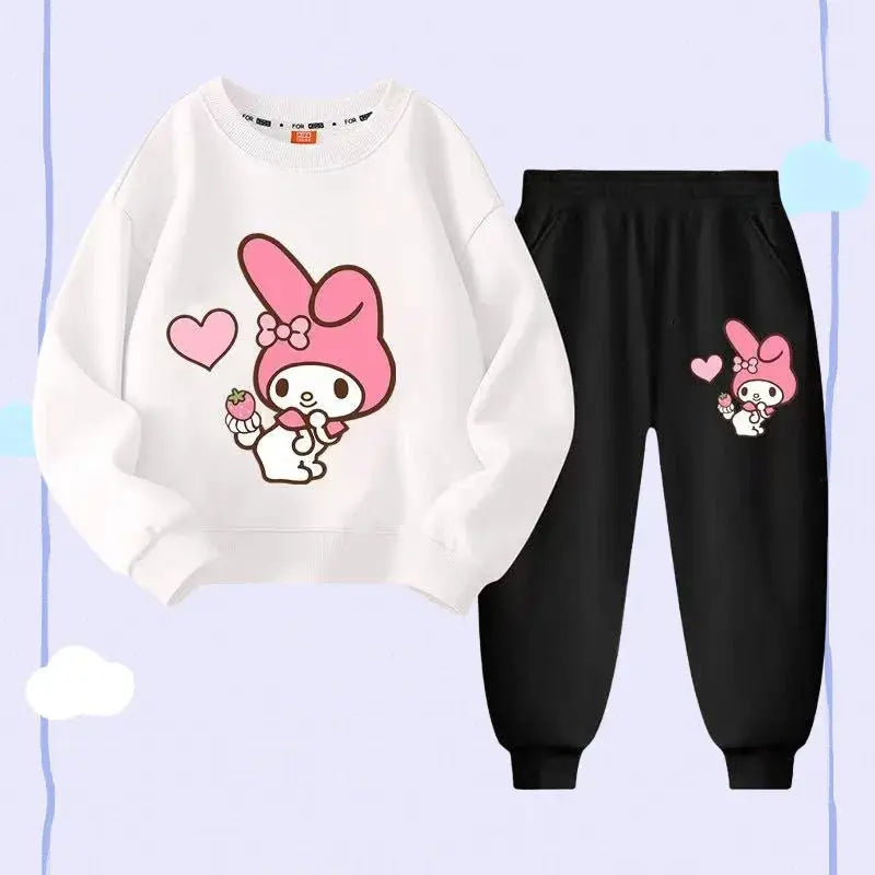 Autumn Baby Girl Clothes Set Children Sanrio My Melody Cartoon Print Sweatshirt and Pants 2 Pieces Suit Kid Long Sleeved Suit Trikidsworld