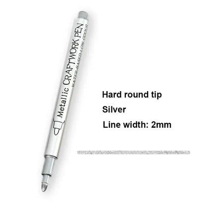 2/1Pc Brush Metallic Marker Pens Gold Silver Color Permanent Art Marker For Manga Crafts Scrapbooking School Stationery Supplies Trikidsworld
