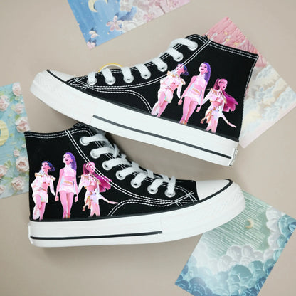 New cartoon women girls KPop Demon Hunters Canvas Shoes  soft sports shoes for girlfriend gift EU size 35-44 Trikidsworld