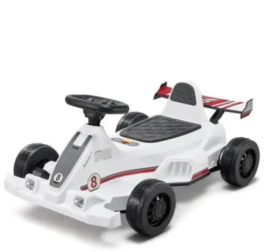 SucceBuy 6V 4.5Ah Electric Pedal Go Kart Portable Outdoor Racing Toys 20000 RPM Motor with LED Headlight&Horn for Kids Boy Gifts Trikidsworld