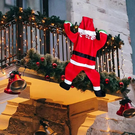1.7M Santa Claus Plush Suit Climbing Window Balcony Roof Chimney Hanging, 2024 Merry Christmas Gift Holiday Decoration Hanging Trikidsworld