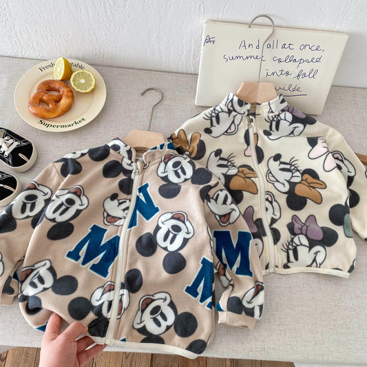 Spring Autumn Thin Children's Outerwear Printed Mickey Fashion Kids Boy Girl Casual Jacket Tops Children Clothing Coats 1-6y Trikidsworld