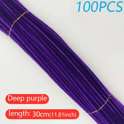 100PCS Colorful Twisted Rod DIY Handcraft Bar Wire Imaginative Wool Root Fluffy Bar Iron Wire Sticks Art Kids Educational Toys Trikidsworld
