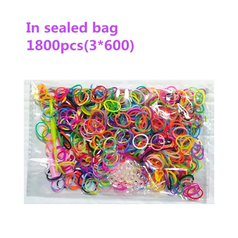 Creative Colorful Loom Bands Set Rainbow Bracelet Making Kit DIY Rubber Band Woven Bracelets Craft Toys For Girls Birthday Gifts Trikidsworld