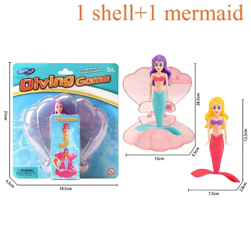 New Mermaid Dive Toys Mermaid with shell Bath Toys Colorful Mermaid Pool Toys Swimming Pool Game for Toddlers Boys Girls Teens Trikidsworld