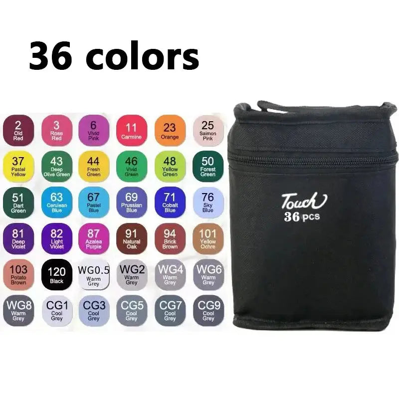 24-80 Colors Double Headed Oily Art Marker Pen Set for Drawing Trikidsworld