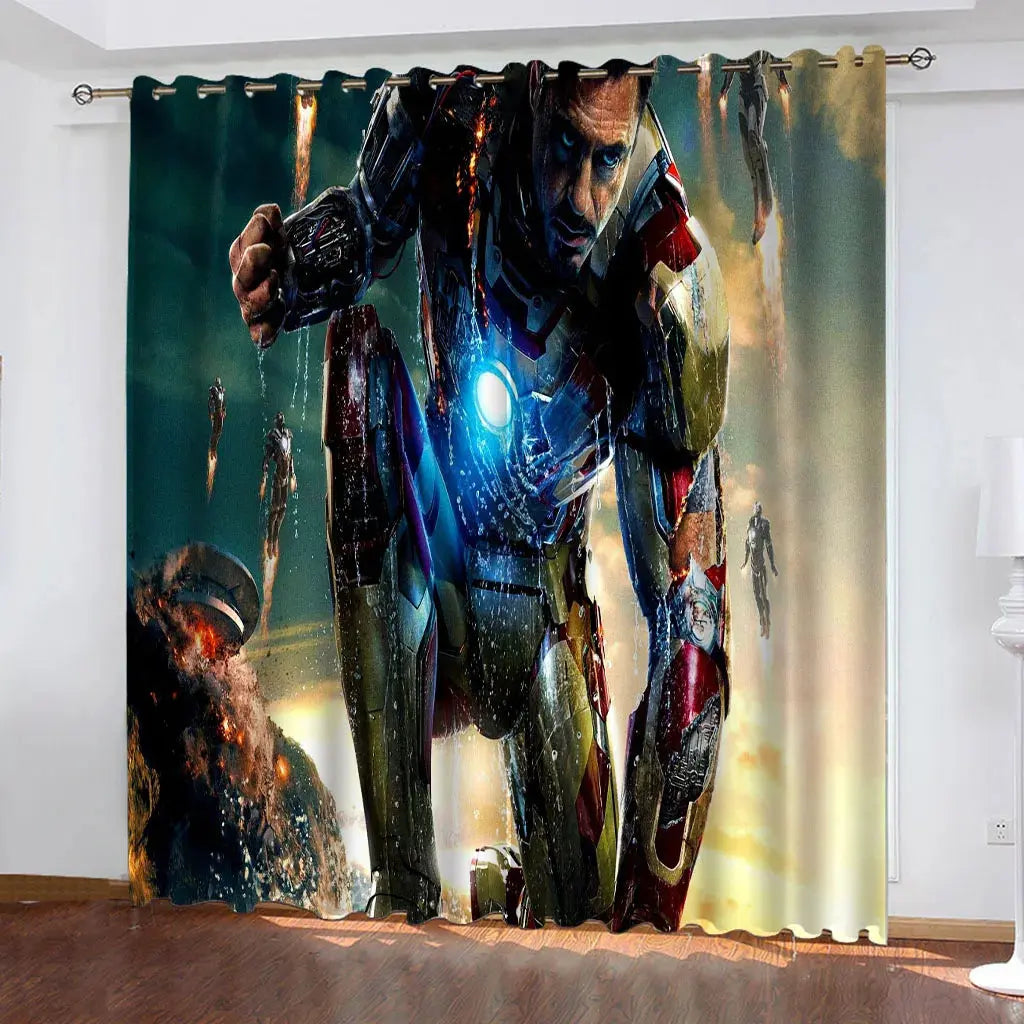 Marvel, Spider Man Curtains For Living Room Anime Blackout Curtains Perforated Cartoon Cute Dustproof Living Room Bedroom Trikidsworld