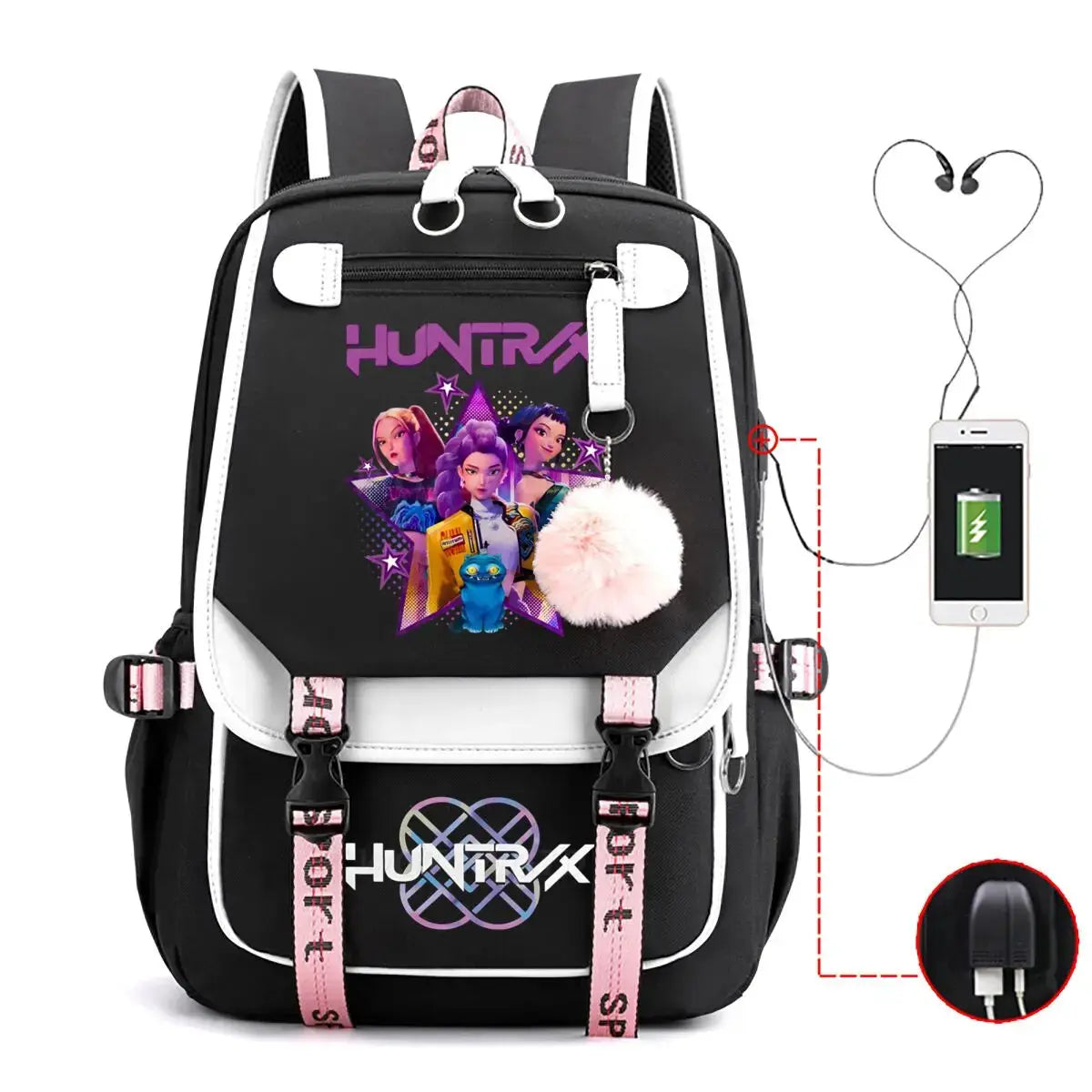 School Backpack for Students KPop Demon Hunters Daily Bagpack 2025 Hot Movie Print Backpacks for Girl Boy Laptop Usb Port Bag Trikidsworld
