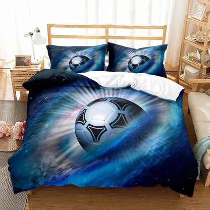 Watercolor Soccer Children Duvet Cover Set King Queen Double Full Twin Single Size Bed Linen Set Trikidsworld