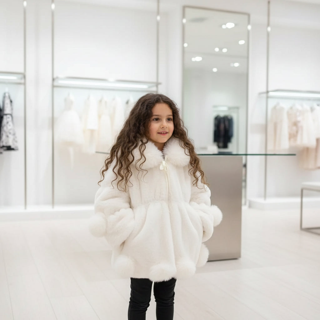 1-7 Year Baby Girls Jacket Autumn Winter Warm Faux Fur Coat For Girls Christmas Princess Outwear Fashion Plush Children Clothing Trikidsworld